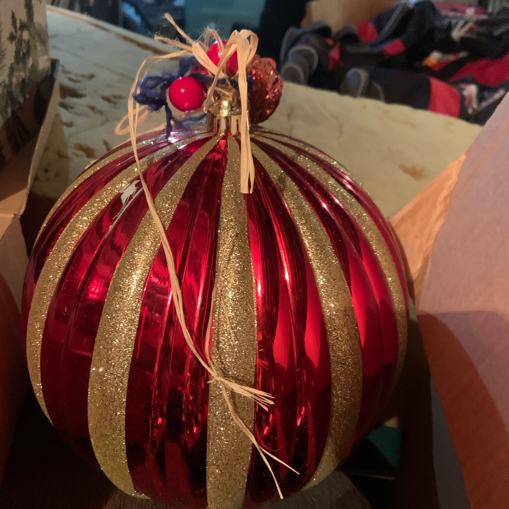 Festive Red and Gold Holiday Ornament